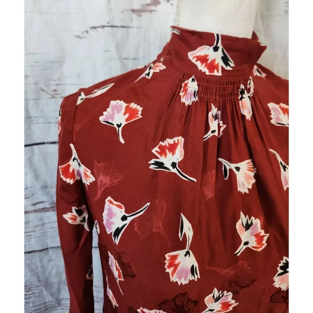 Rebecca Taylor Ikat Paintbrush Silk Dress Size 0 - Picture 6 of 8